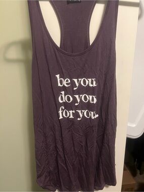 Be You! Do You! For You! Tank 🍒 Dusty Purple, Size Small **loose fit